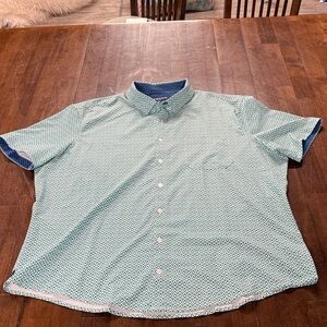 Mizzen+Main Green Patterned Casual Button Down Shirt
